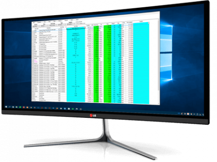 A computer monitor showing a view of two open windows of Quick Bid running on a Microsoft® Windows PC.